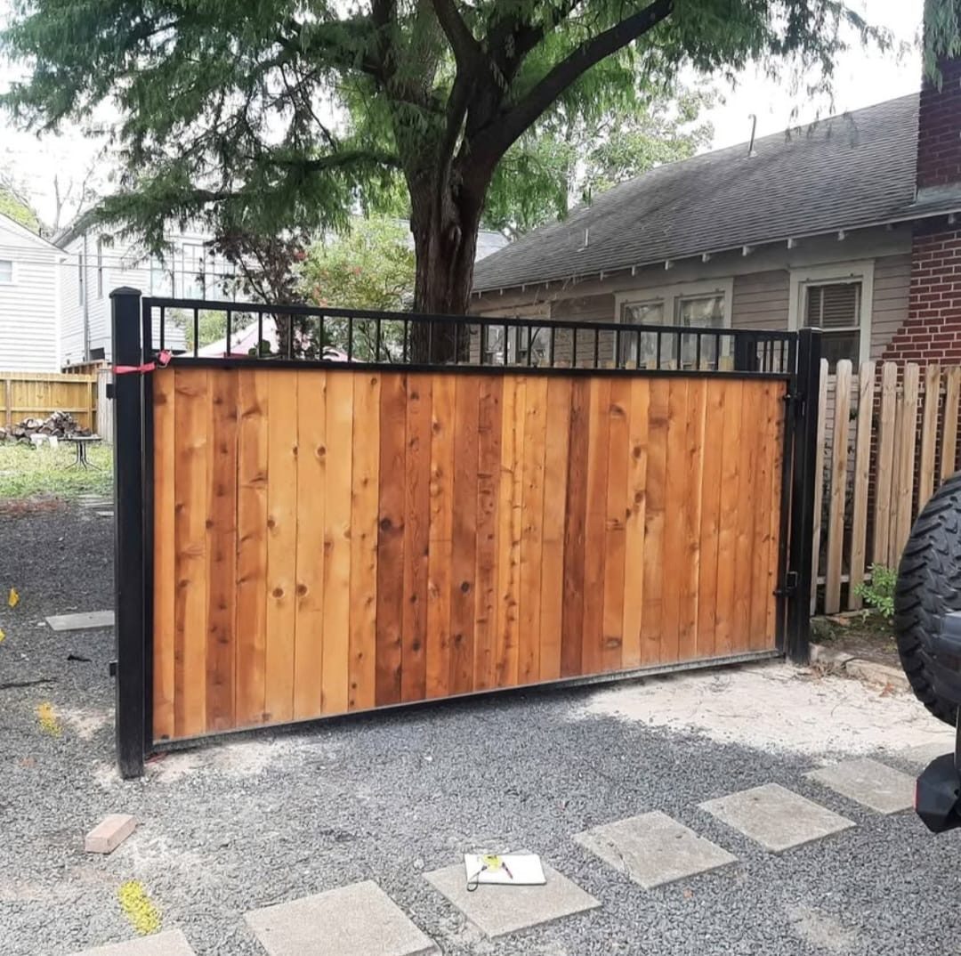 Wire Mesh & Cedar on Steel